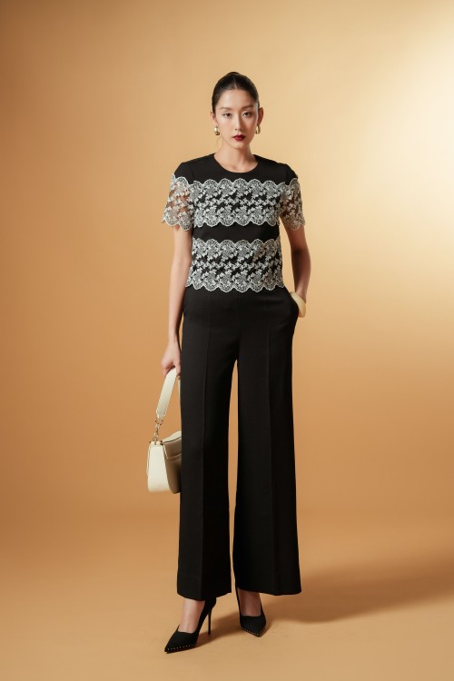 Sixdo Black Woven Blouse